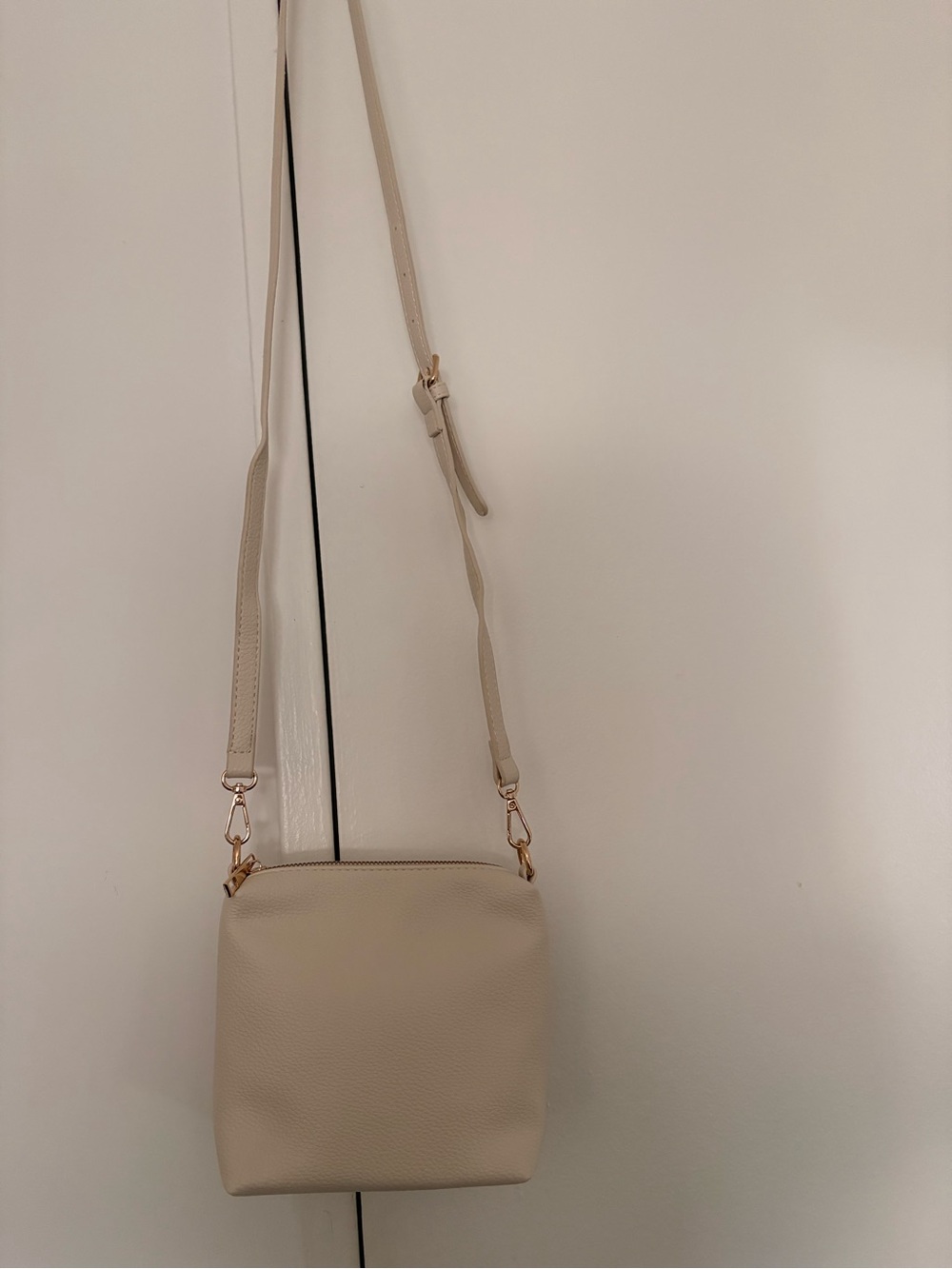 Cream Crossbody Shoulder Bag - Minimalist Women's Bag